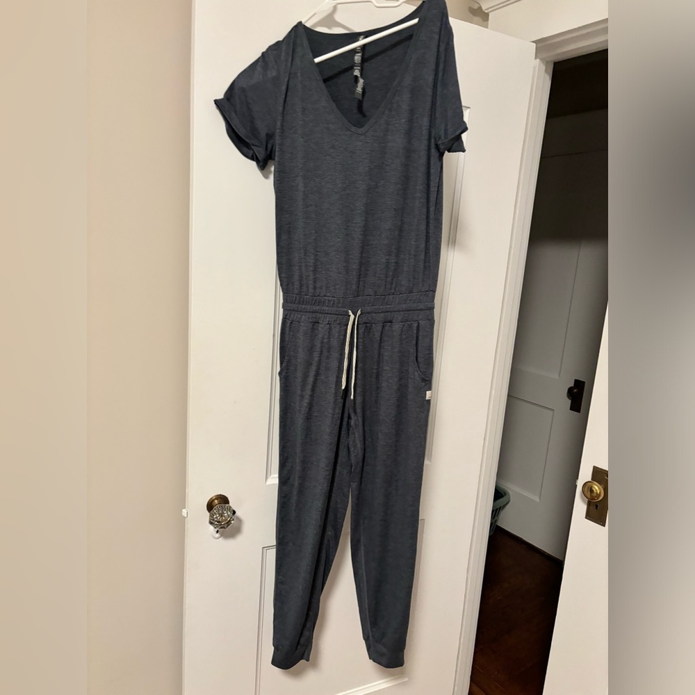 Vuori All Day jumpsuit in azure heather, worn only once